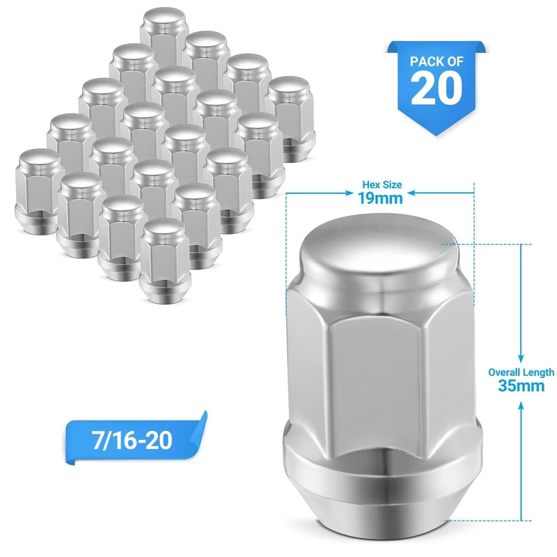 Chrome Acorn Lug Nuts For Chevy Classic Wheels 1