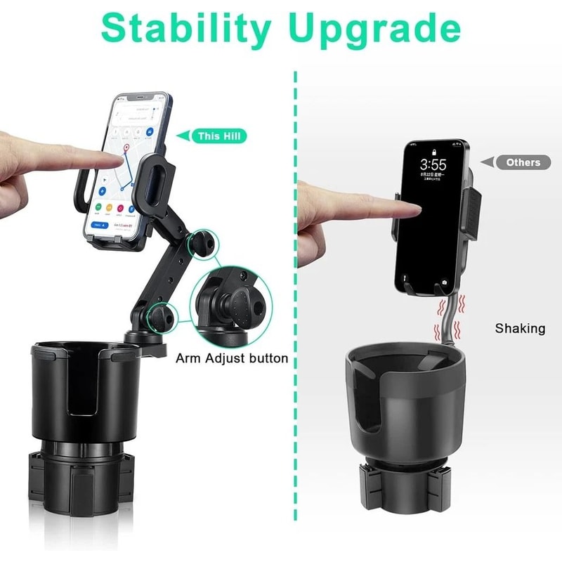 Cup Holder Wireless Car Charger Mount With Adjustable Base 4