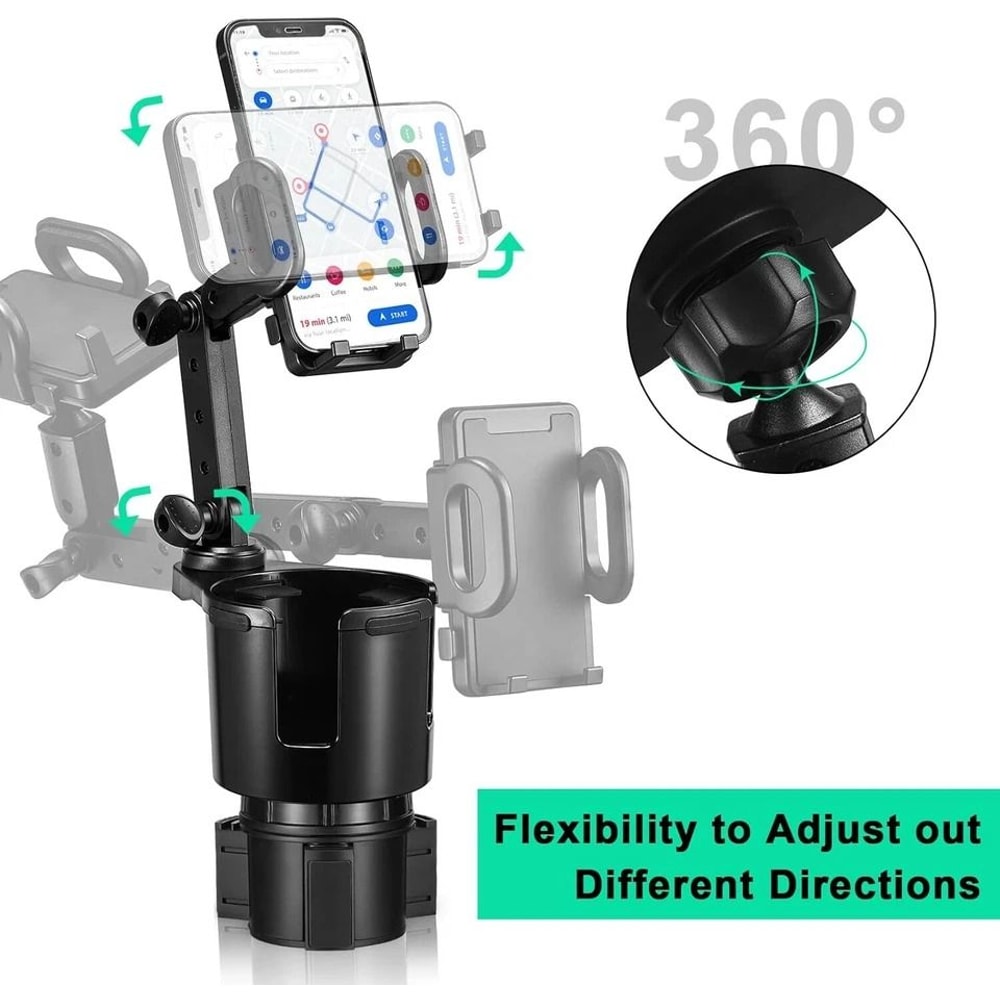 Cup Holder Wireless Car Charger Mount With Adjustable Base 6