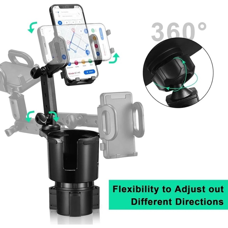Cup Holder Wireless Car Charger Mount With Adjustable Base 6
