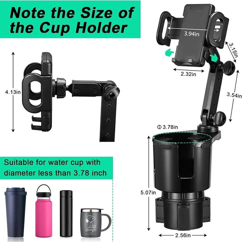 Cup Holder Wireless Car Charger Mount With Adjustable Base 7