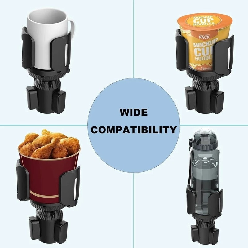 Adjustable Car Cup Holder Expander With Offset Base For Large Bottles 2