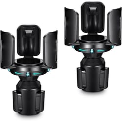 adjustable car cup holder expander with offset base for large bottles