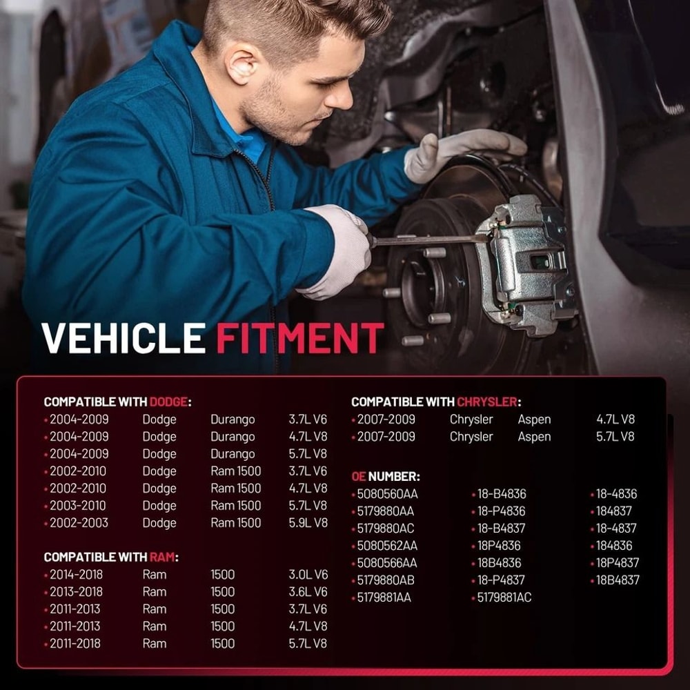 Dodge Ram Rear Brake Calipers Pair With Brackets 8