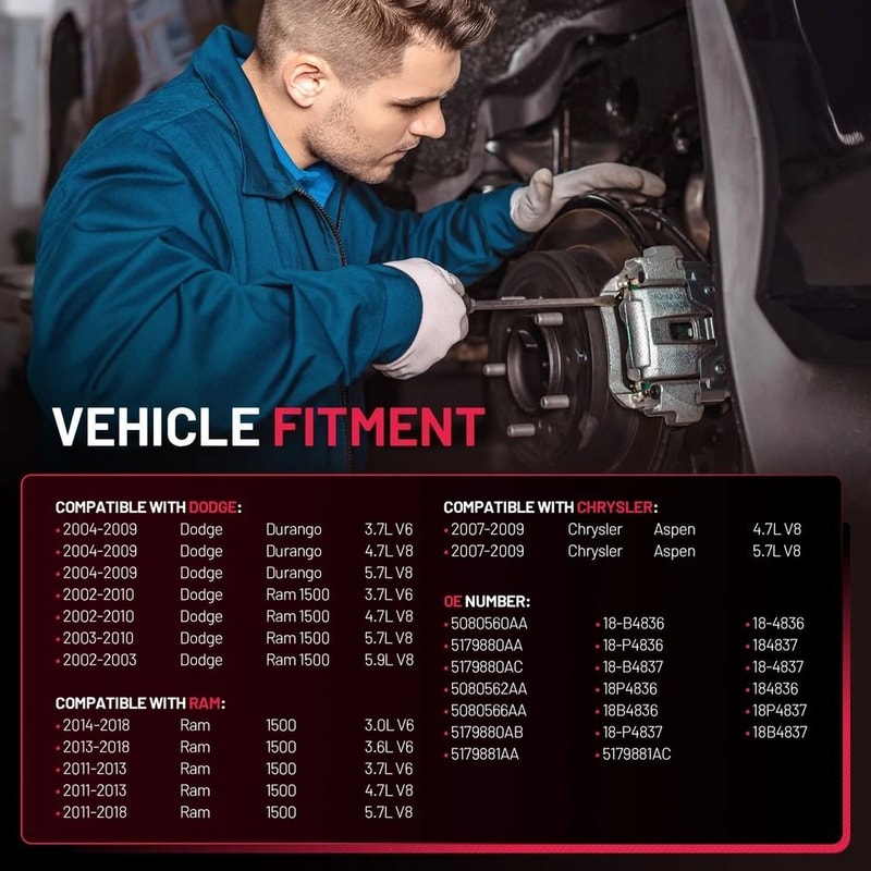 Dodge Ram Rear Brake Calipers Pair With Brackets 8