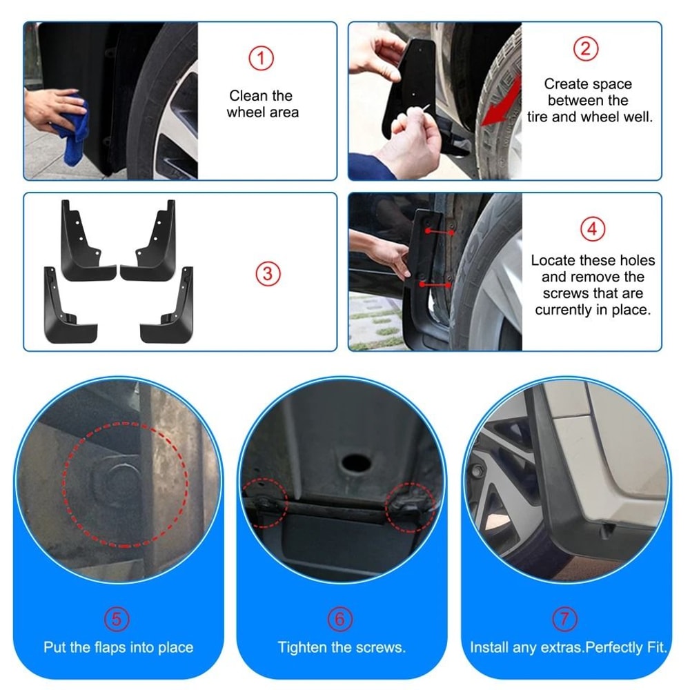 Jeep Cherokee Mud Flaps Front Rear Splash Guards Set Durable Protection Kit 2