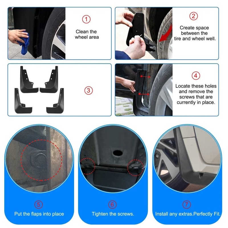 Jeep Cherokee Mud Flaps Front Rear Splash Guards Set Durable Protection Kit 2