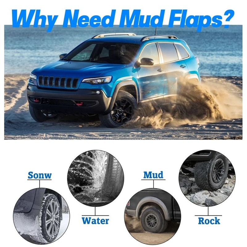 Jeep Cherokee Mud Flaps Front Rear Splash Guards Set Durable Protection Kit 5