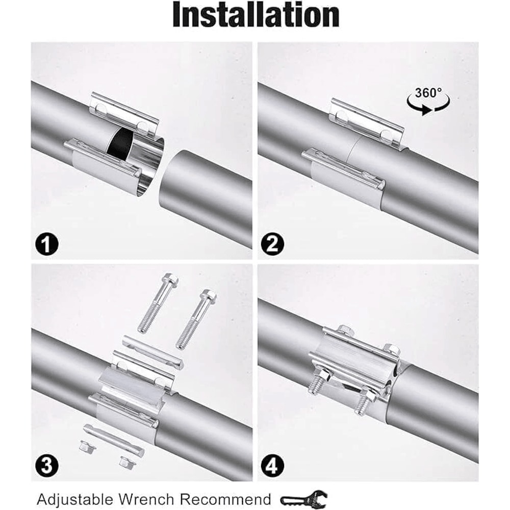 Stainless Exhaust Band Clamp For Catback Muffler Pipe 1