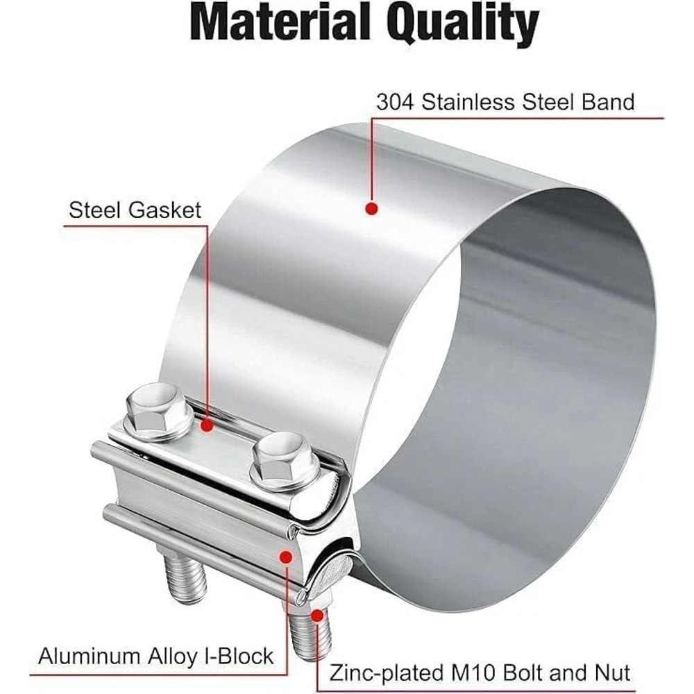 Stainless Exhaust Band Clamp For Catback Muffler Pipe 3