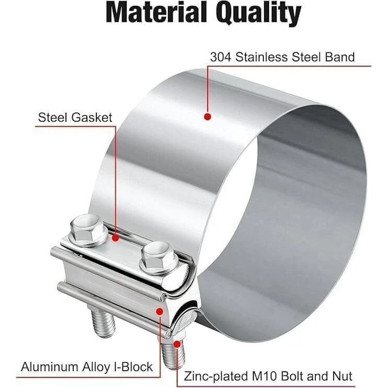 Stainless Exhaust Band Clamp For Catback Muffler Pipe 3