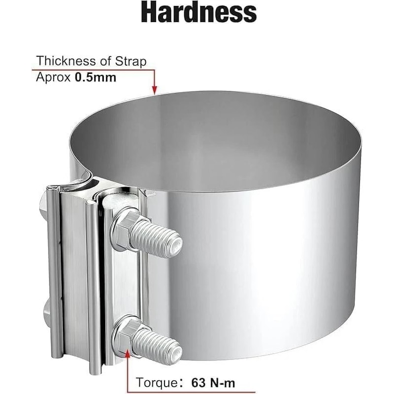 Stainless Exhaust Band Clamp For Catback Muffler Pipe 4