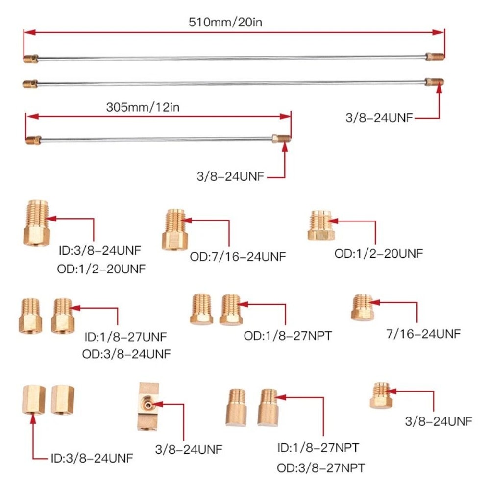 Front Line Lock Kit Brake Line And Fittings Install Assembly 4