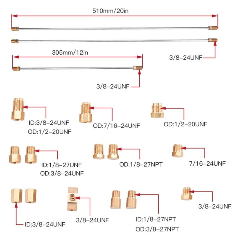 Front Line Lock Kit Brake Line And Fittings Install Assembly 4