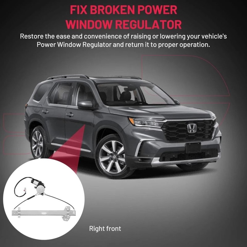 Honda Pilot Front Passenger Power Window Regulator With Motor 3
