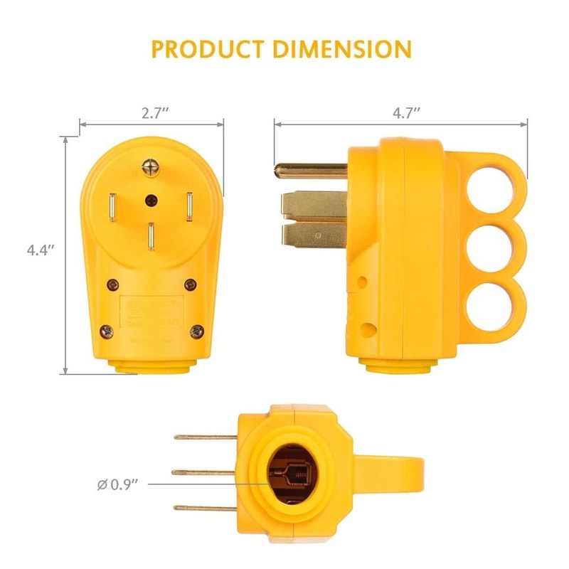 Amp RV Replacement Plug Set Male And Female Camper Cord End 6