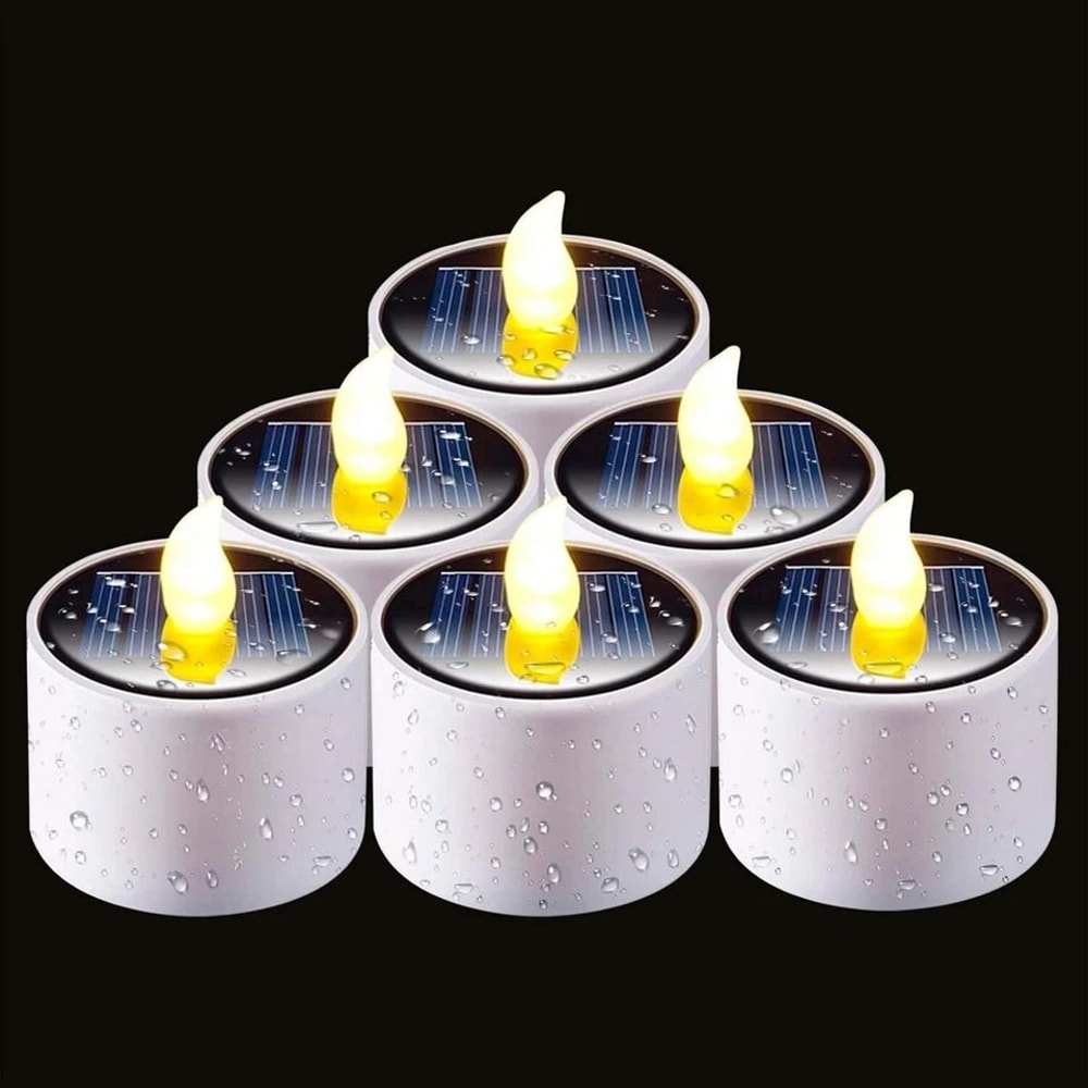Solar Tea Lights Outdoor Waterproof Flameless Candles 1