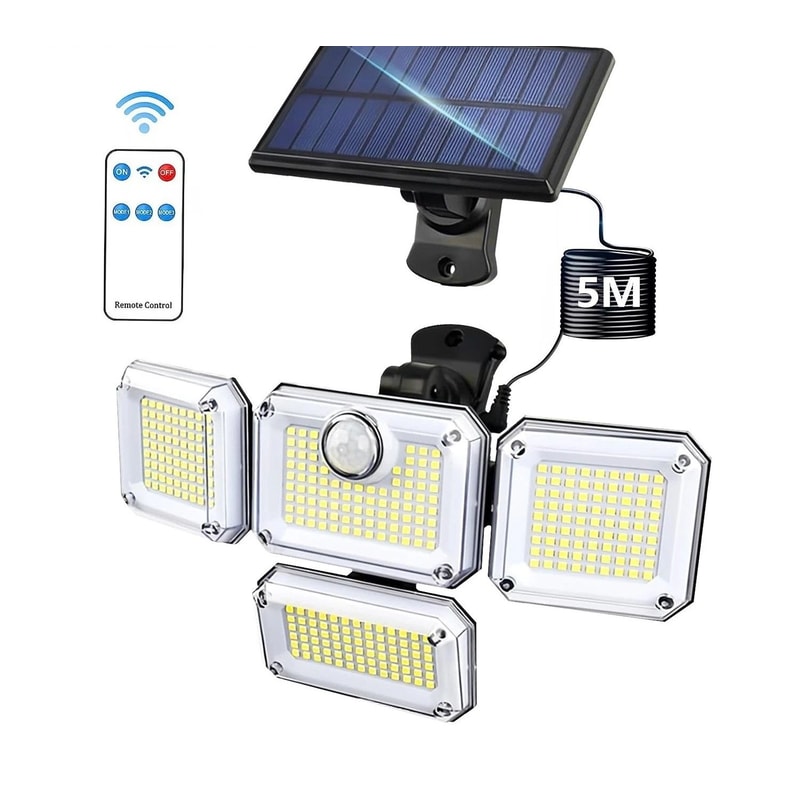 LED Solar Security Light With Motion Sensor Waterproof Wall Lamp 0