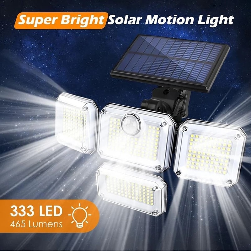 LED Solar Security Light With Motion Sensor Waterproof Wall Lamp 6