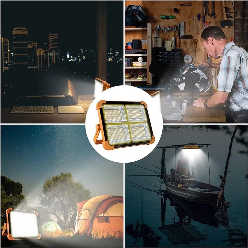 Solar Work Light 100W Rechargeable LED Camping Light 3
