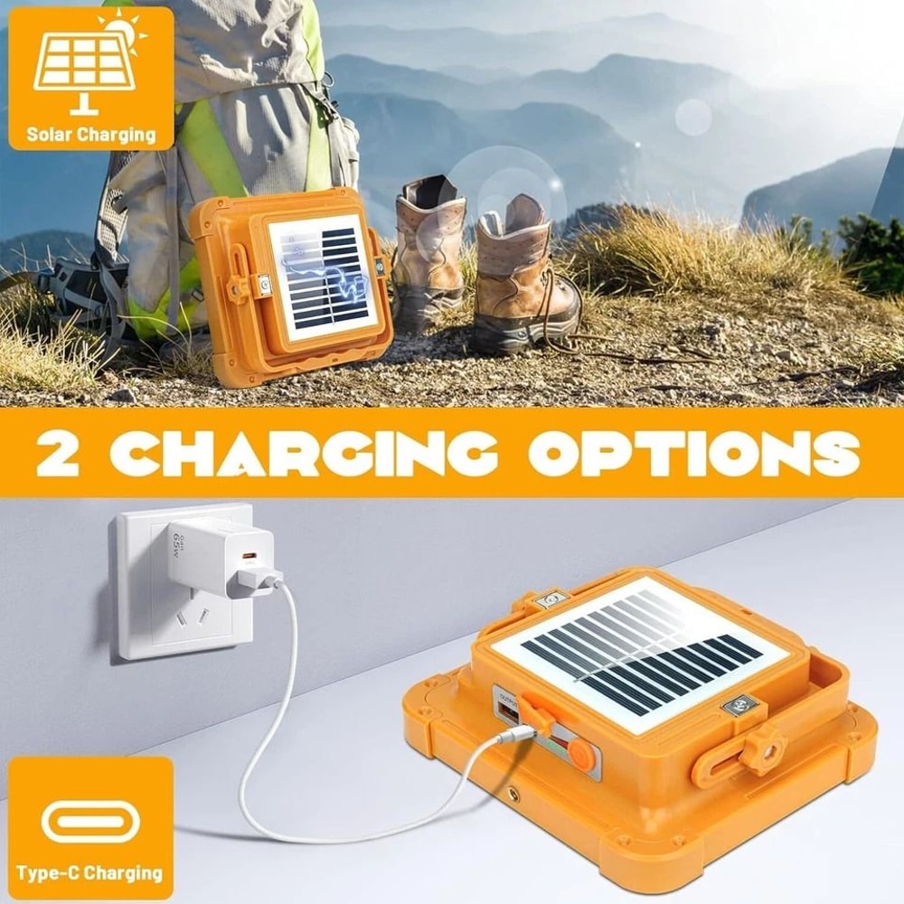 Solar Work Light 100W Rechargeable LED Camping Light 7