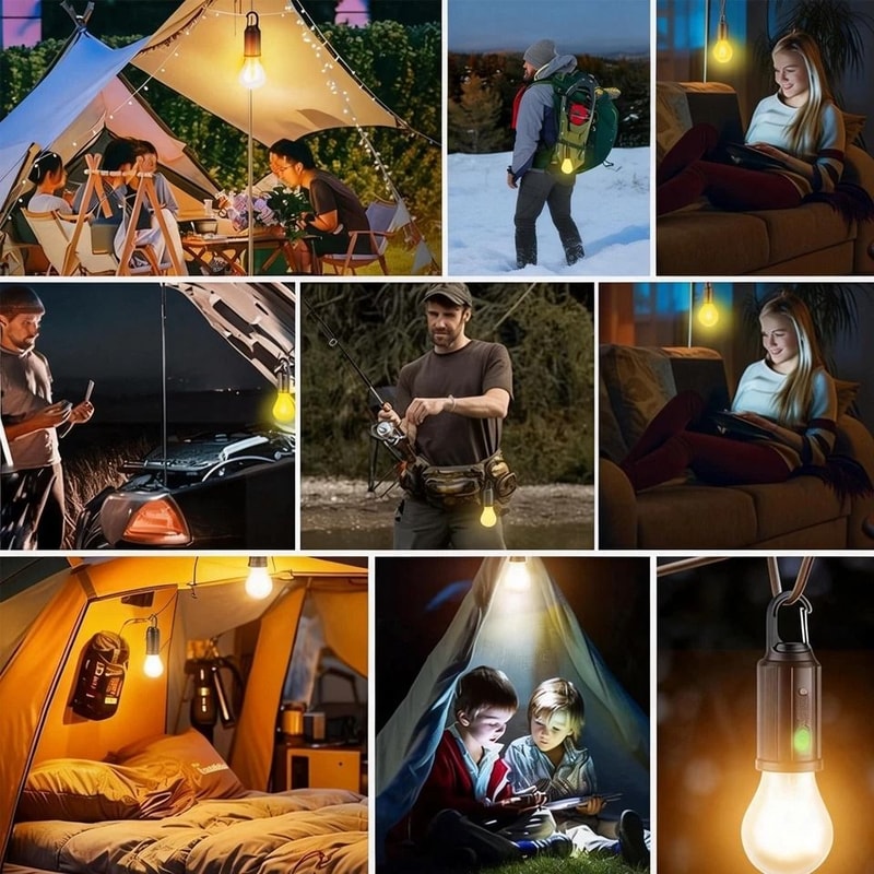 Solar Hanging Lights Waterproof LED Tent Lights For Camping Patio And Emergency Use 12