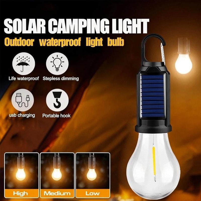 Solar Hanging Lights Waterproof LED Tent Lights For Camping Patio And Emergency Use 4