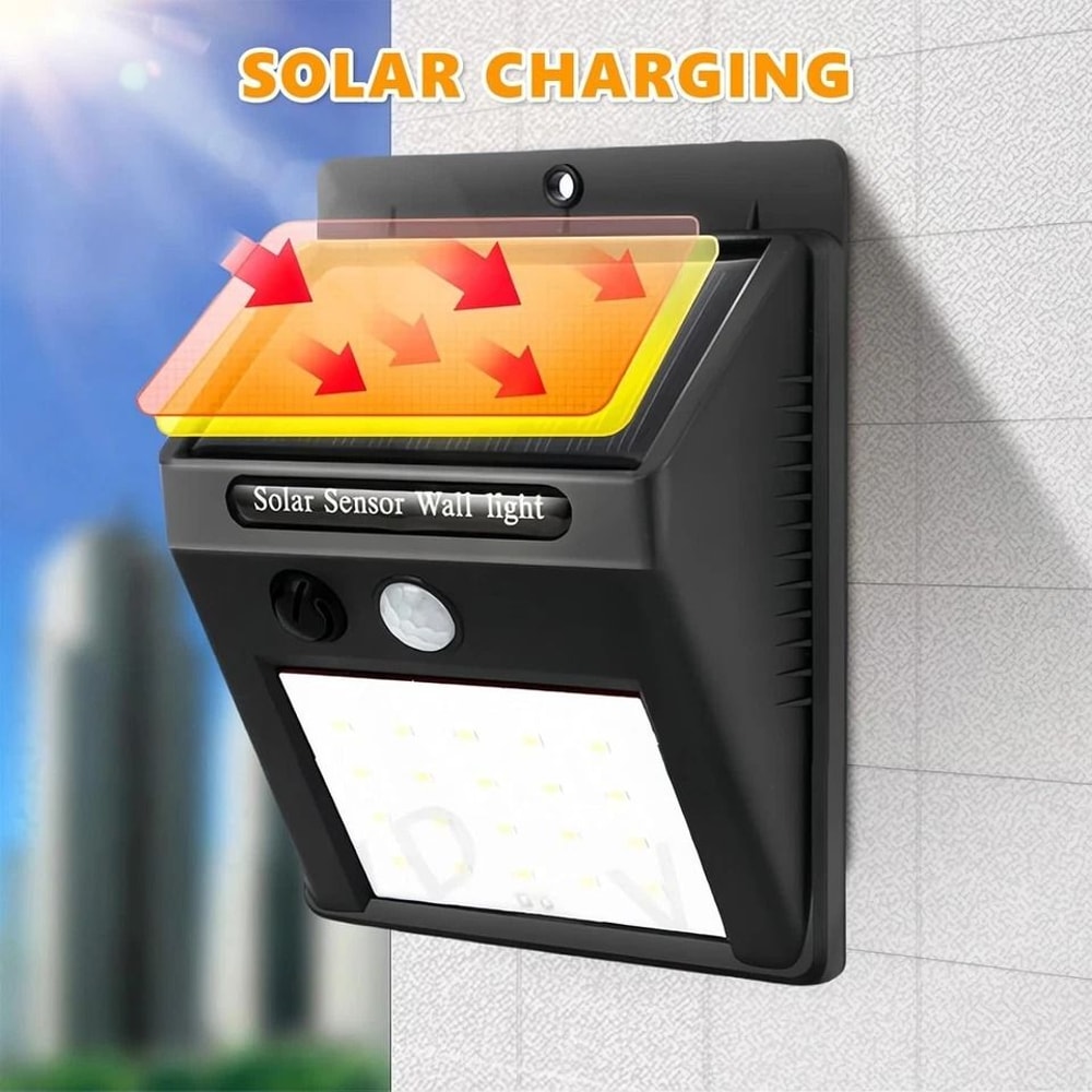 Solar Motion Sensor Lights Waterproof LED Outdoor Wall Lamps 6