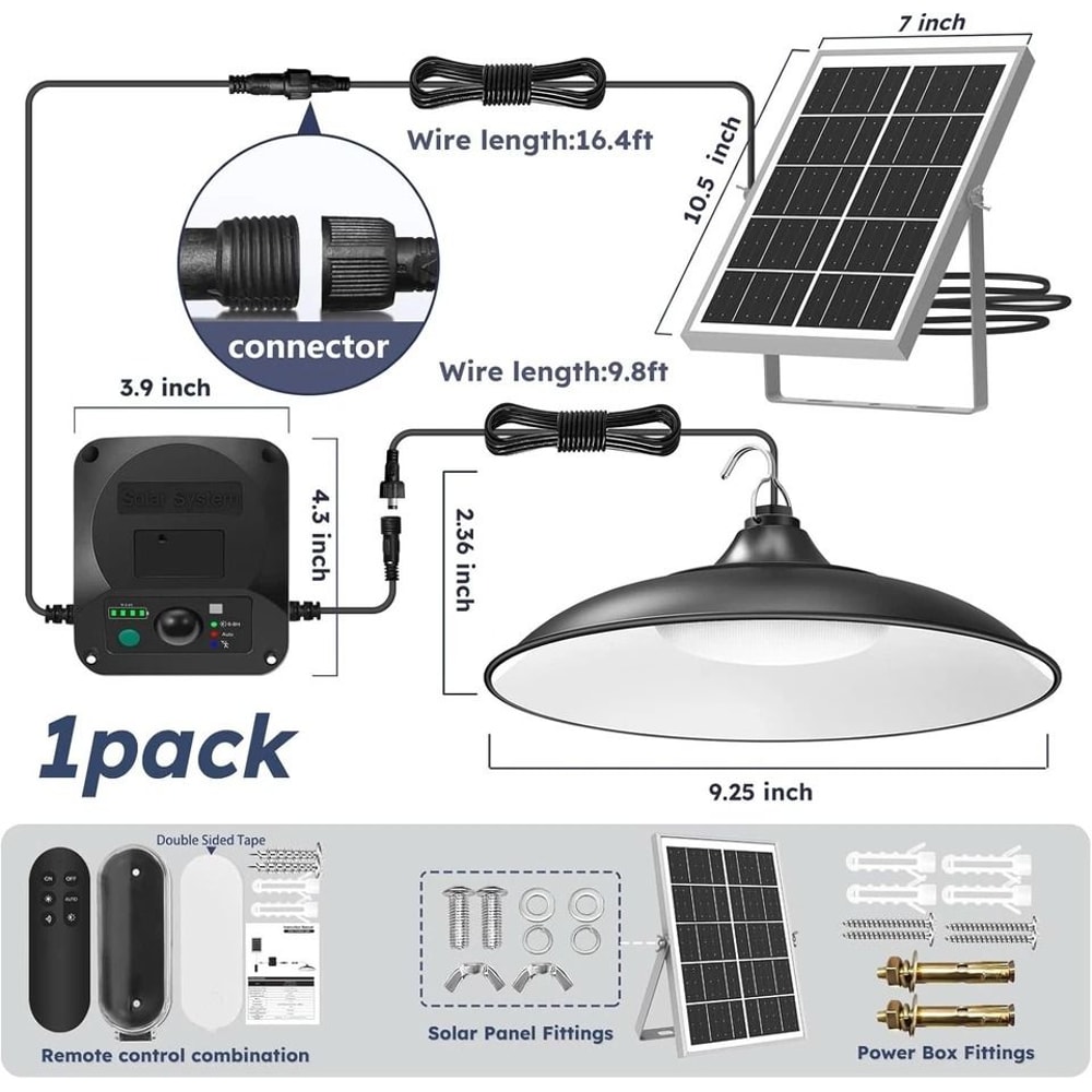 Solar Ceiling Pendant Light With Remote For Outdoor Garden Patio Lighting 1