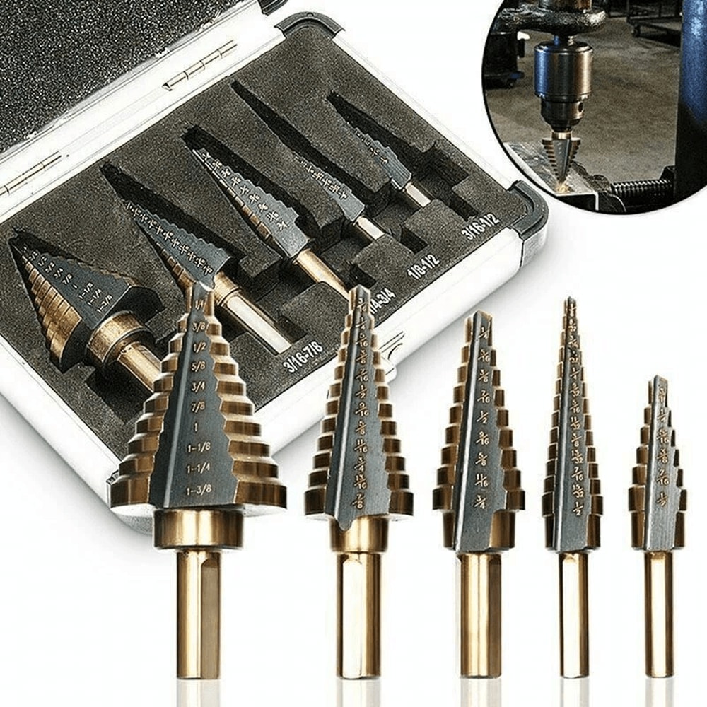 HSS Step Drill Bit Set Titanium Cobalt Cone Cutters For Metal 2