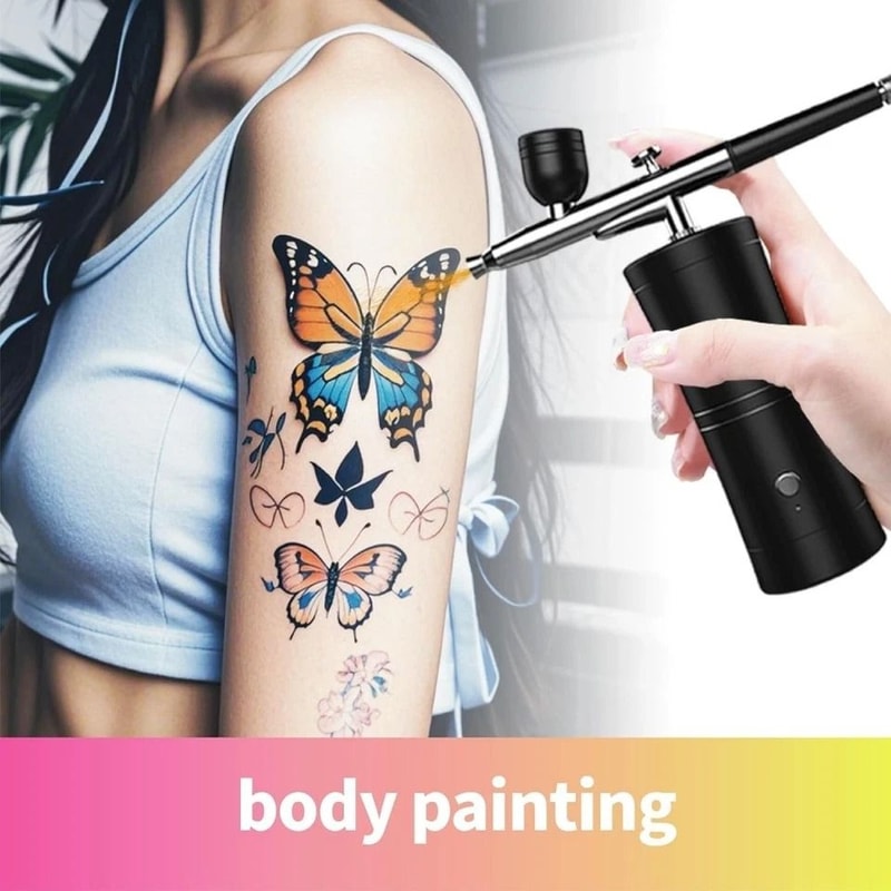 Portable Airbrush Compressor Kit For Nail Art Crafts Models And Cake Decorating 11