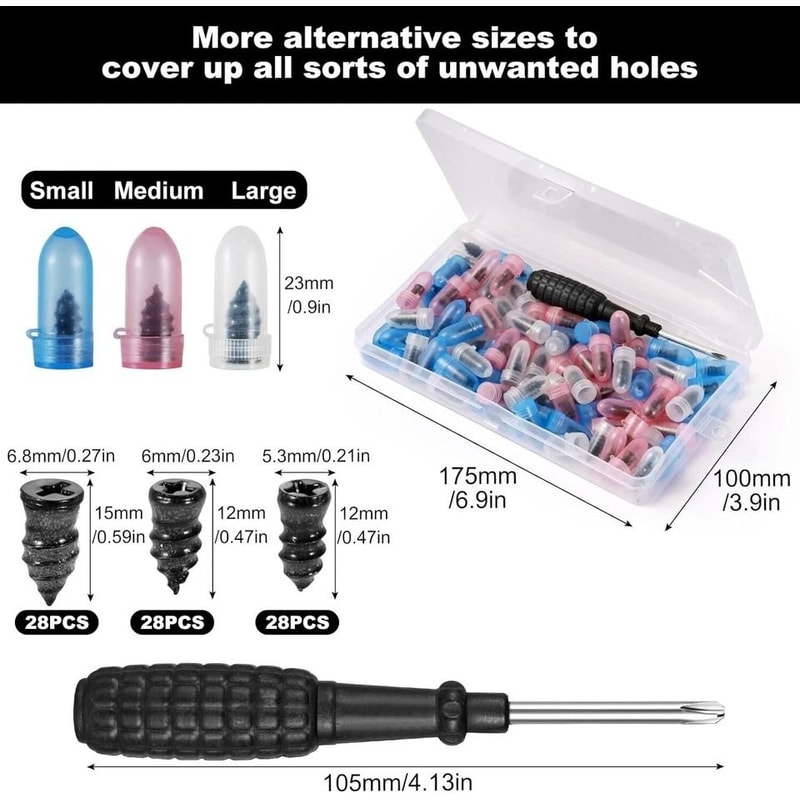 Tubeless Tire Repair Kit With Screw In Tire Plugs 9