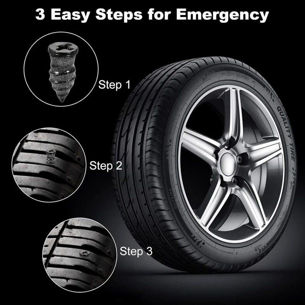 Tubeless Tire Repair Kit With Screw In Tire Plugs 5