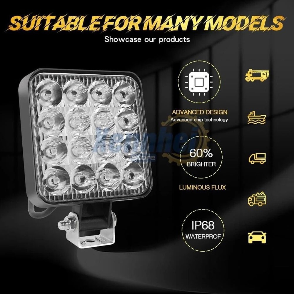 LED Work Lights Flood Lights For Truck Tractor Off Road 4