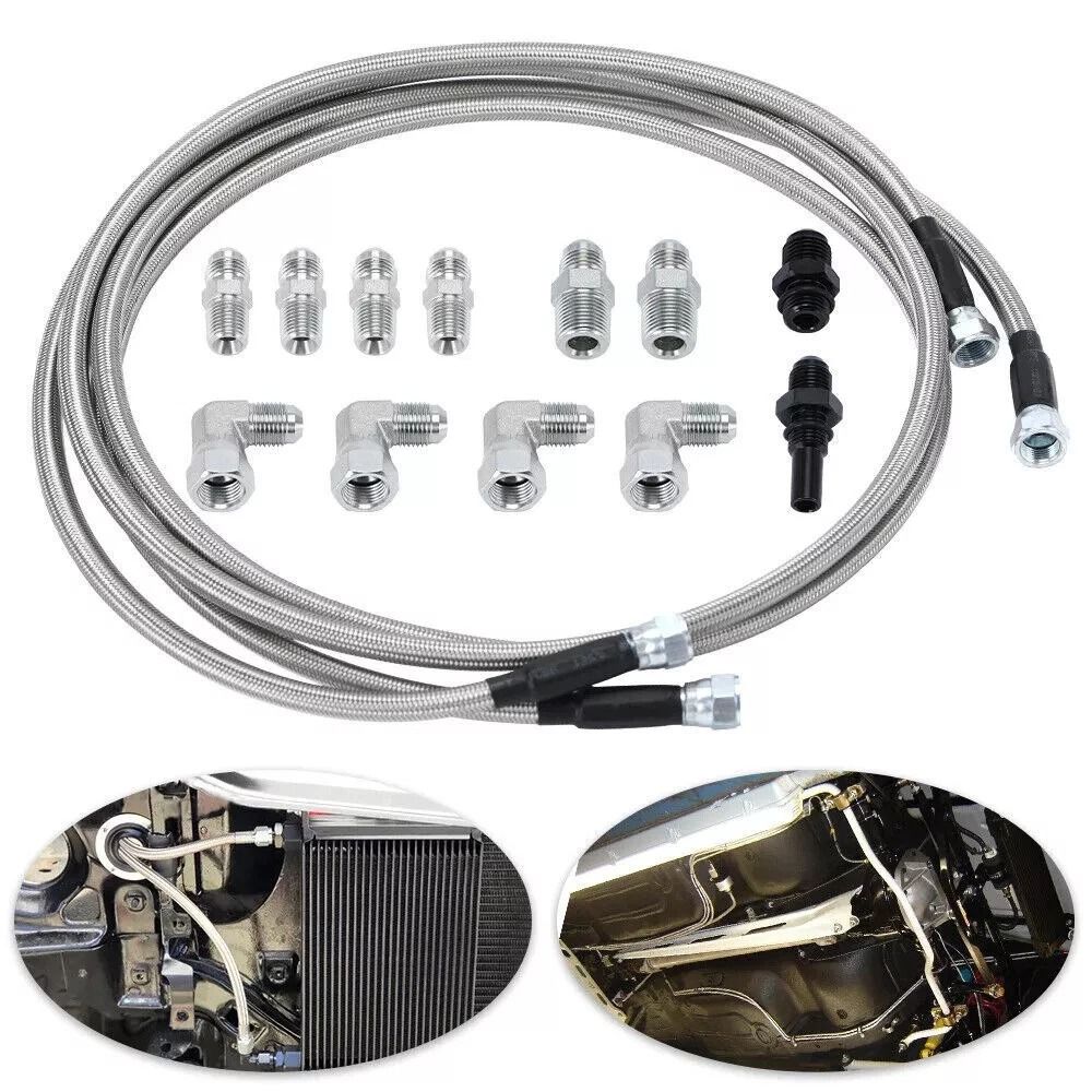 GM Stainless Braided Transmission Cooler Lines Kit 1