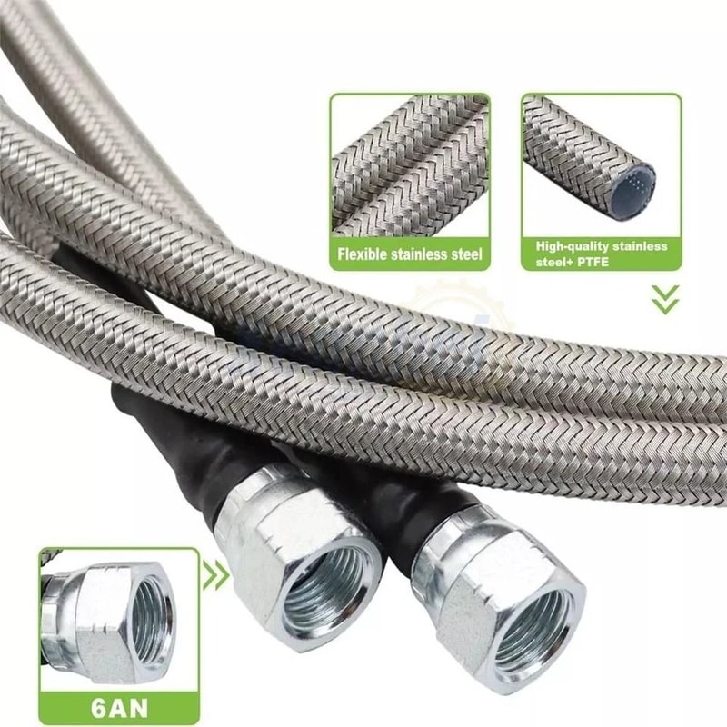 GM Stainless Braided Transmission Cooler Lines Kit 4