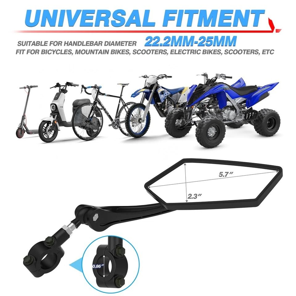 Bike Mirrors For MTB Road Bike EBike Scooter 9