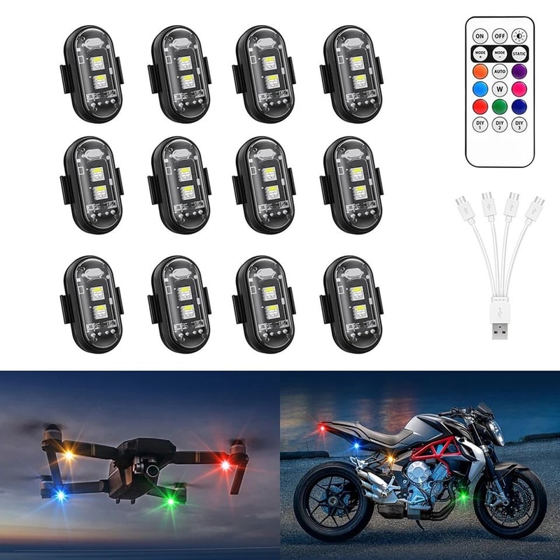 Rechargeable Wireless LED Strobe Lights For Cars Drones Bikes 1