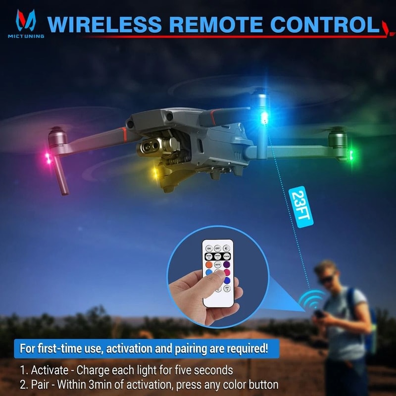Rechargeable Wireless LED Strobe Lights For Cars Drones Bikes 2