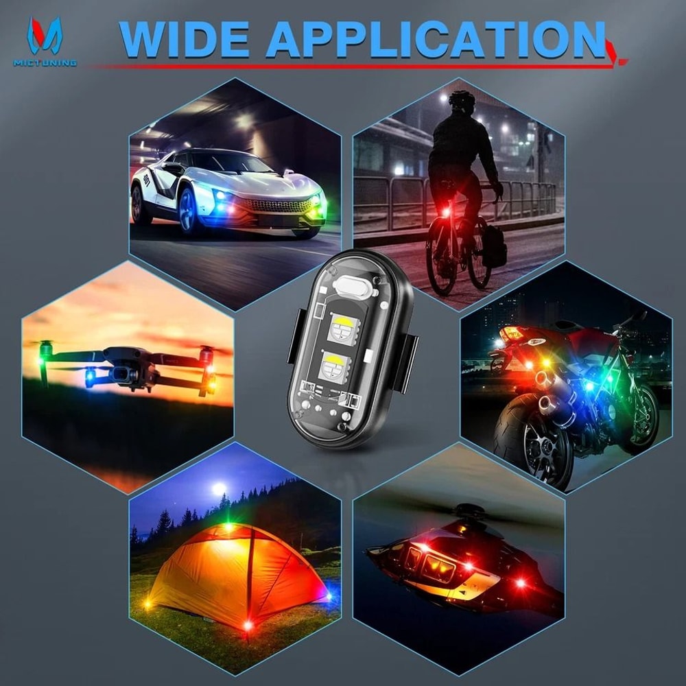 Rechargeable Wireless LED Strobe Lights For Cars Drones Bikes 3