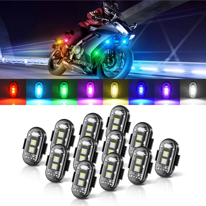 Rechargeable Wireless LED Strobe Lights For Cars Drones Bikes 0
