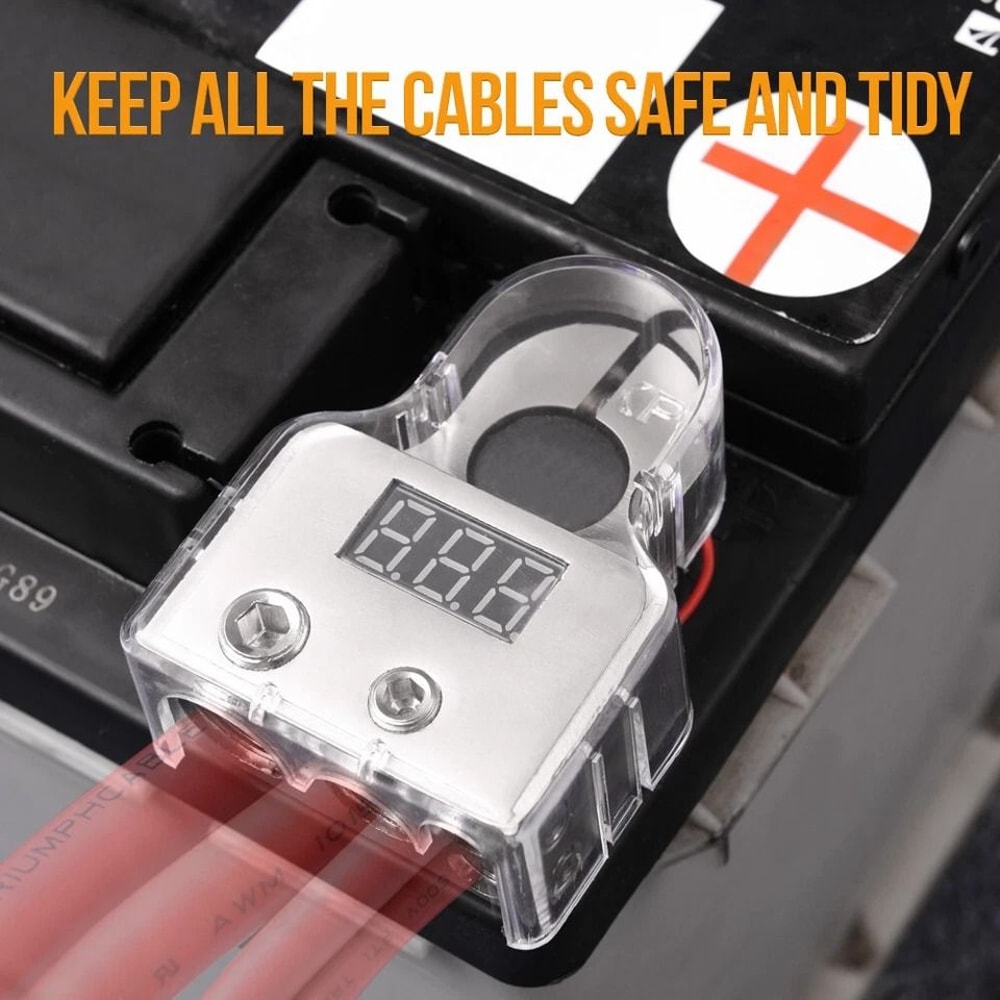 Heavy Duty Car Battery Terminal Clamps With Voltmeter For SAE Top Post 4