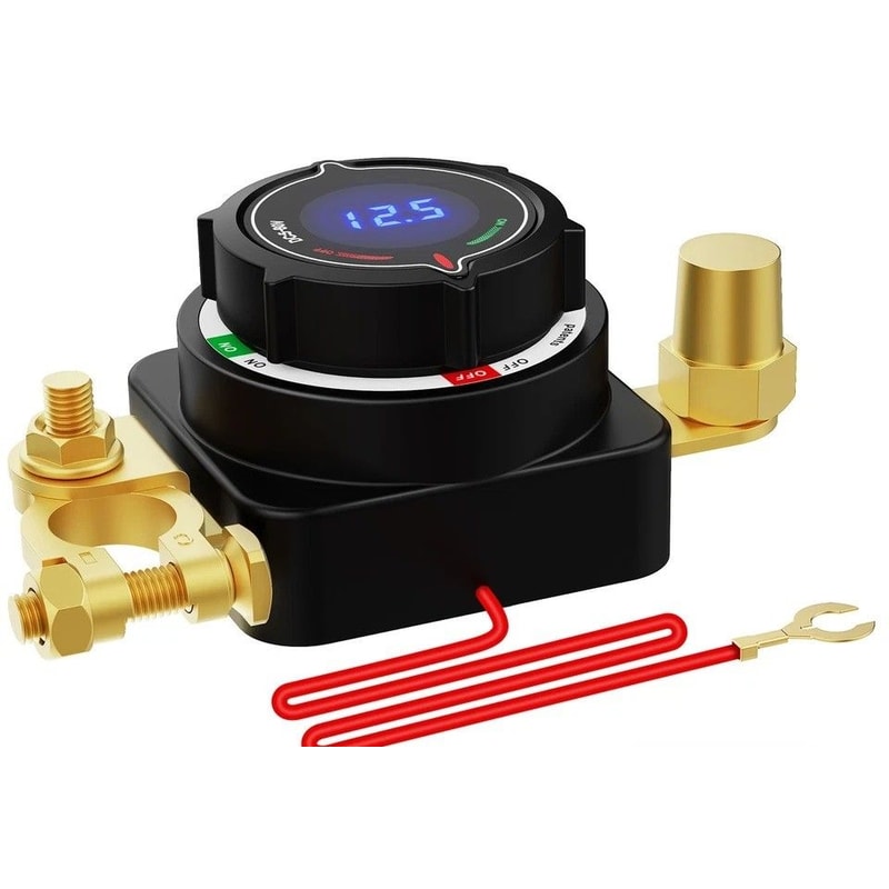 Battery Disconnect Switch With Voltmeter For RV Boat Car 0