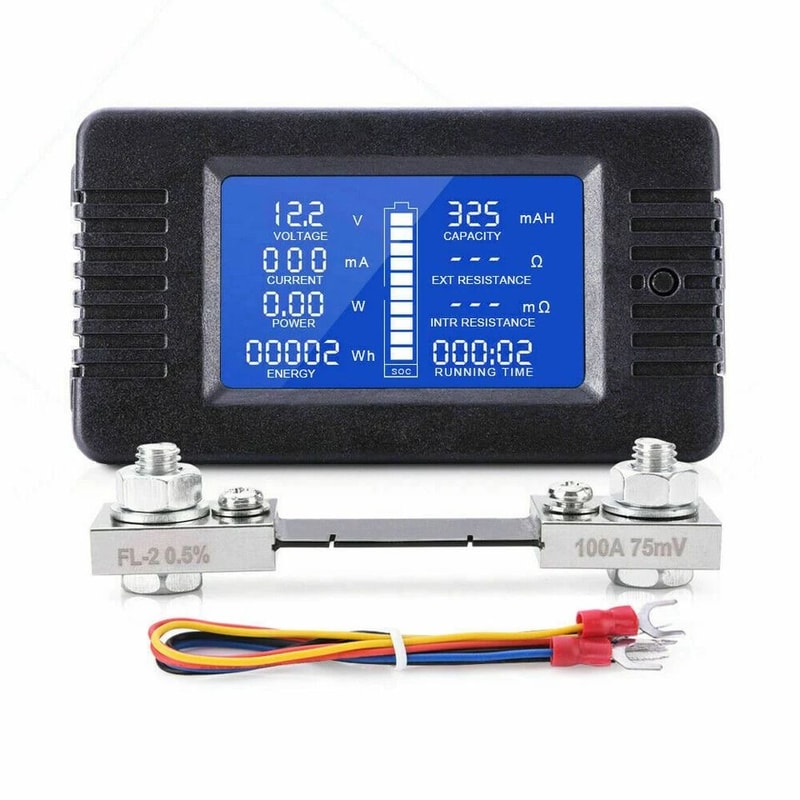 Battery Monitor LCD Voltage Current Meter With Shunt 7