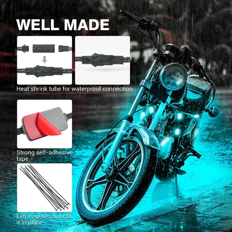 Pod RGB Motorcycle LED Underglow Light Kit With Wireless Remote 1