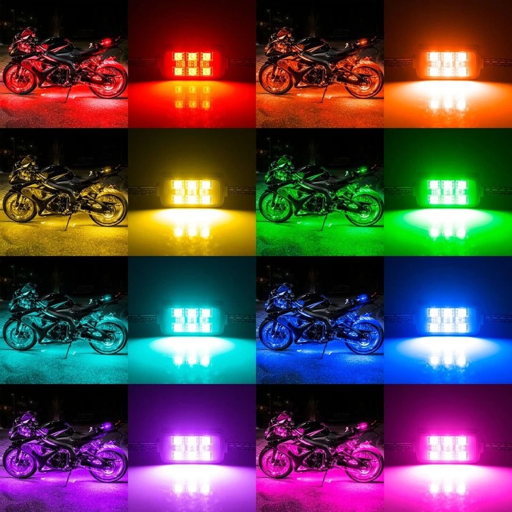 Pod RGB Motorcycle LED Underglow Light Kit With Wireless Remote 4