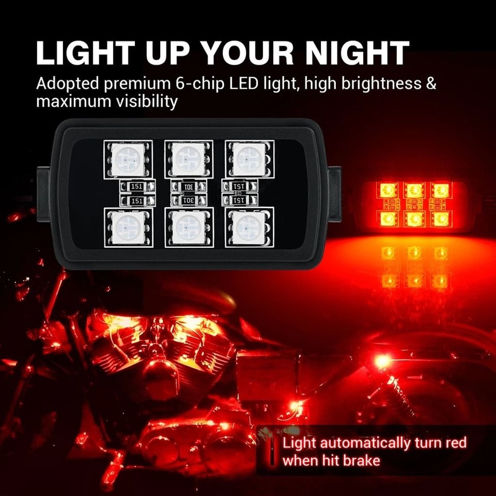 Pod RGB Motorcycle LED Underglow Light Kit With Wireless Remote 5