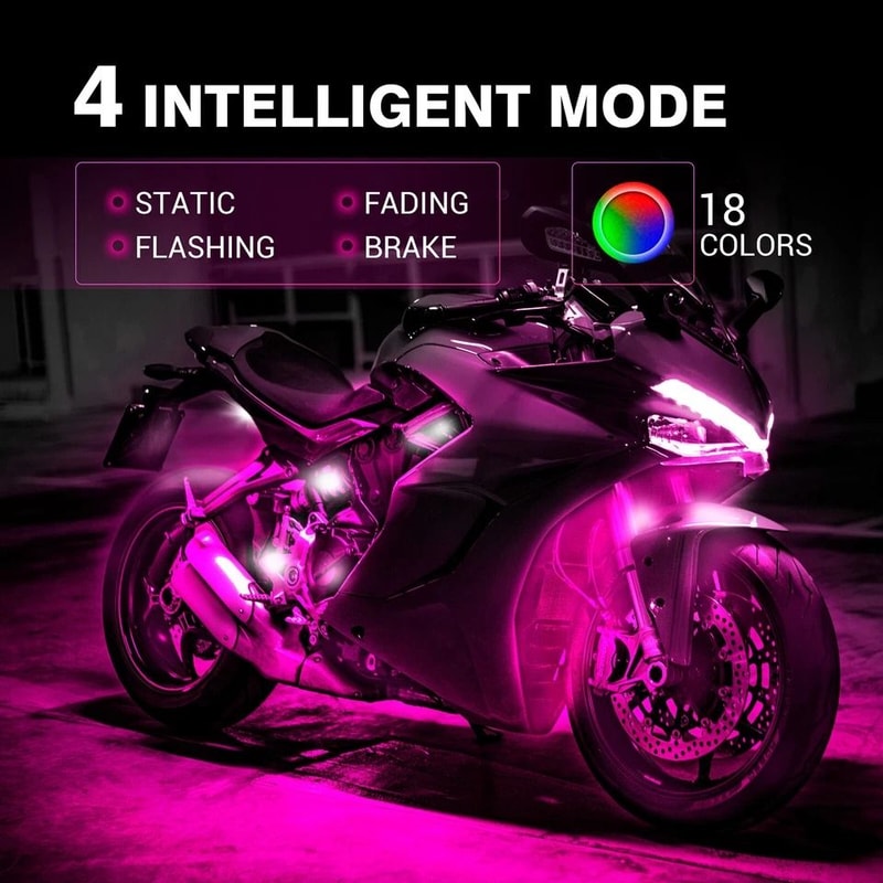 Pod RGB Motorcycle LED Underglow Light Kit With Wireless Remote 6