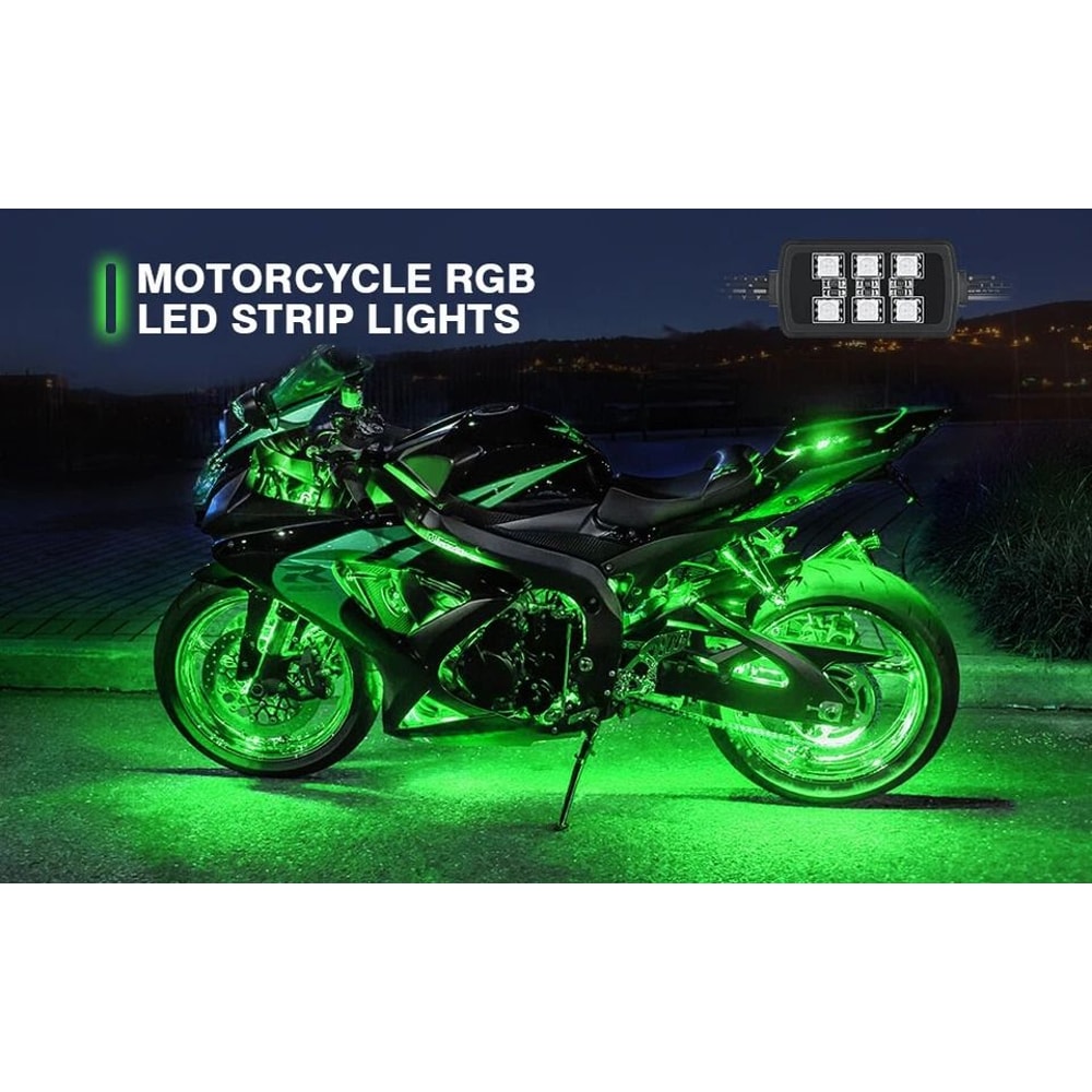 Pod RGB Motorcycle LED Underglow Light Kit With Wireless Remote 7