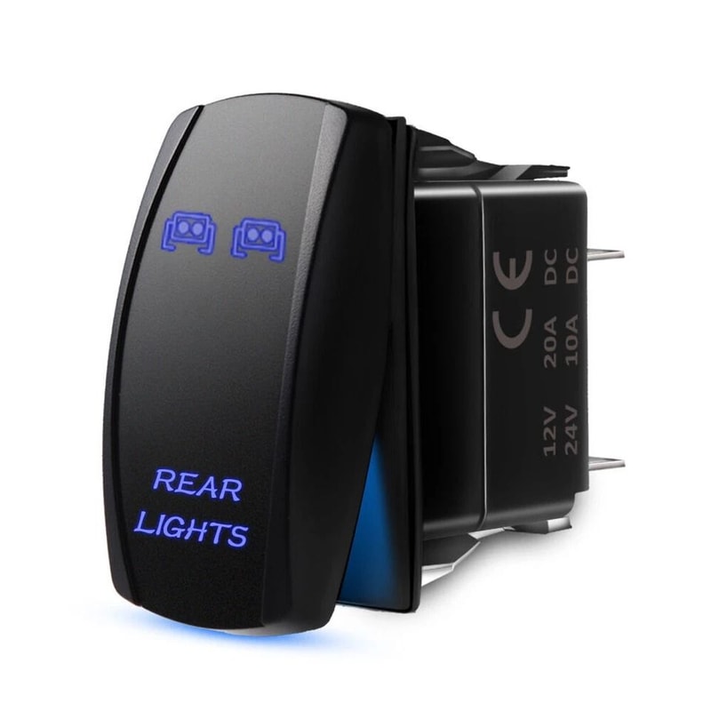 Rear Lights Rocker Switch With Blue LED 0